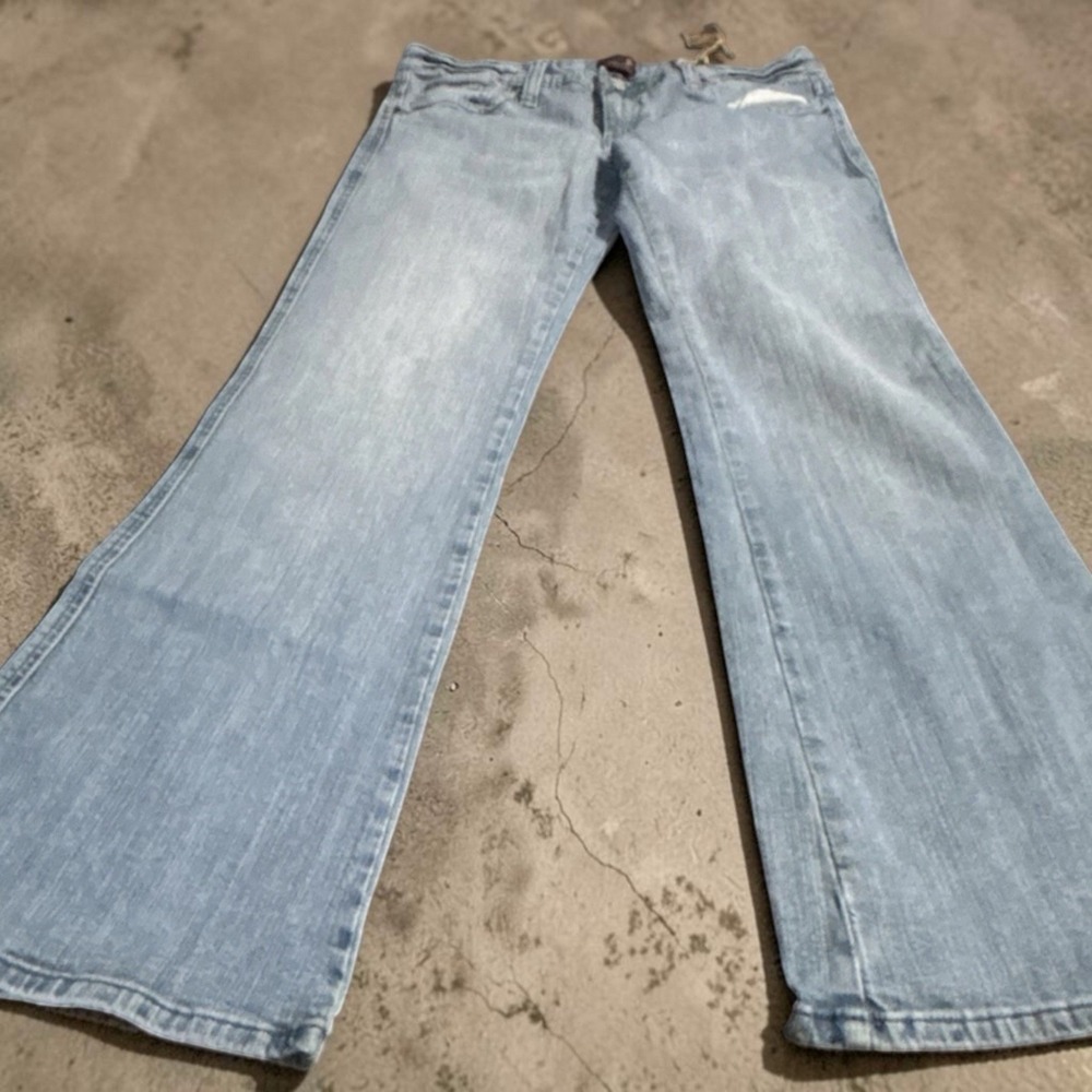 Underground Soul Women's Flared Jeans Blue Denim Stretch Solid Size 11 NWT